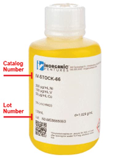 catalog and lot number label guide