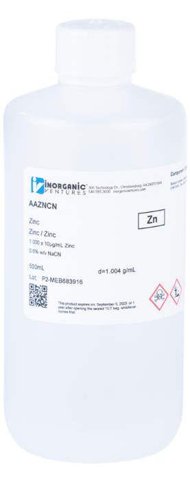 1000 ppm Zinc (Zn) in Cyanide Standard