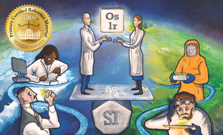 Hand drawn depiction of scientists at work